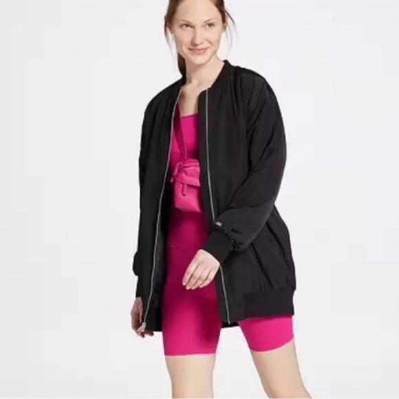 NWT DSG Long Black Bomber Jacket for Women - Picture 1 of 8